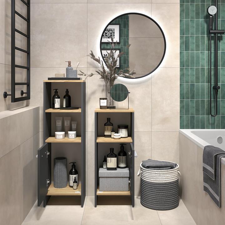 Produktbild Vicco Badmöbel-Set Karli, Anthrazit/Goldkraft Eiche, 2 Teile