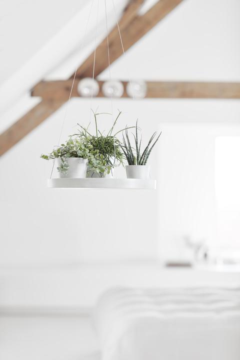 Actual product image Ecopots Hanging Saucer 36 White Grey