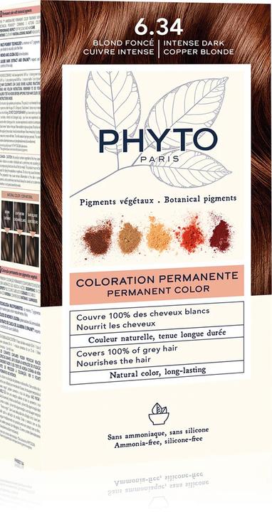 Phyto Dauerhafte Haarfarbe 634 Dunkelblond mit pflanzlichen Pigmenten (Dunkelblond)