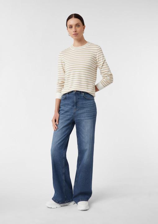 Produktbild Comma Strickpullover Schmaler Ringelpullover aus Feinstrick (34)