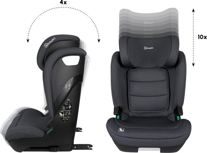 Actual product image BabyGo Motion Isize Isofix black (Child seat, ECE R129/i-Size Standard)