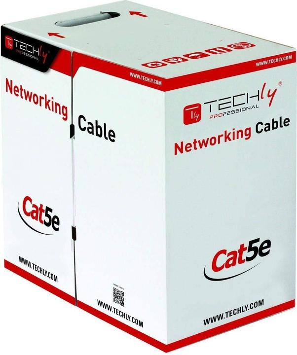 Produktbild Techly 025626 TechlyPro Network installation cable UTP Cat5e 4x2 stranded CCA 305m pilkas (U/UTP, CAT5e, 305 m)