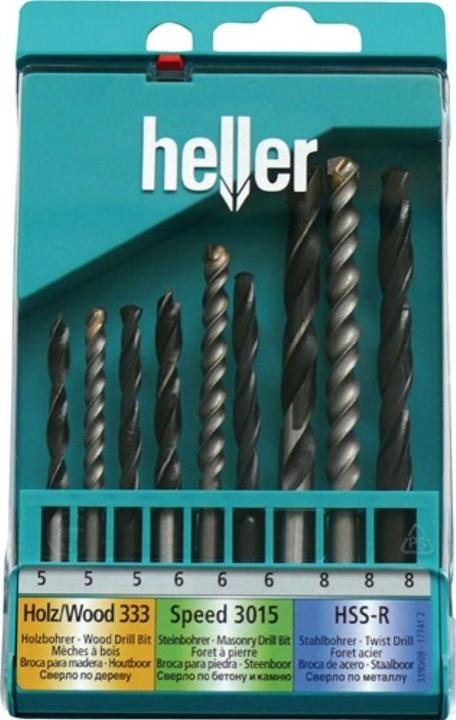 Actual product image Heller Universal drill set 9-piece metal, wood and stone drill bits (5.0 millimetre)
