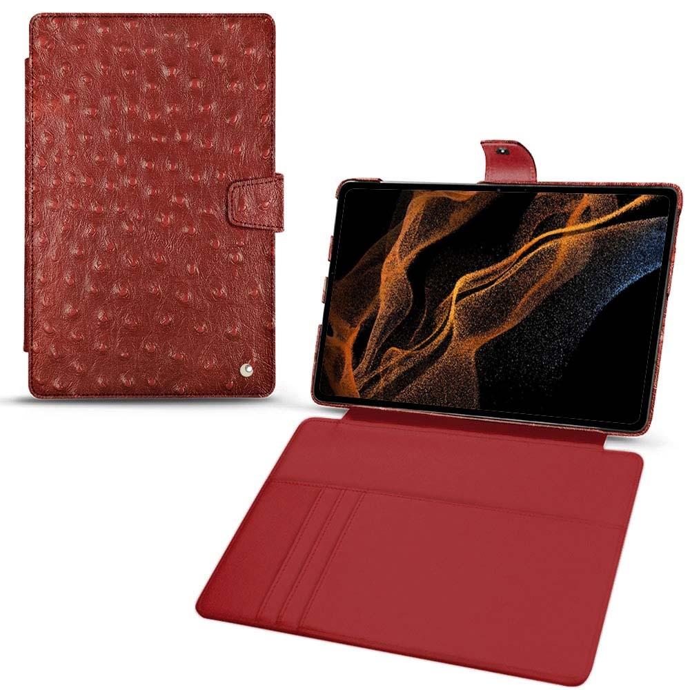 Noreve Lederschutzhülle Wallet (Galaxy Tab S8+), Tablet Hülle, Rot