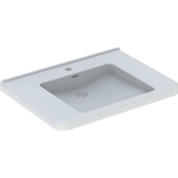 Geberit, Waschbecken, Waschtisch Renova Comfort Square unterfahrbar 75 cm wei 128575000 (160 mm, 750 mm)