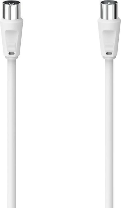 Produktbild Hama Antennen-Kabel, Koax-Stecker - Koax-Kupplung, 1,5 m, 75 dB, Weiss (75 dB, Antennenkabel)