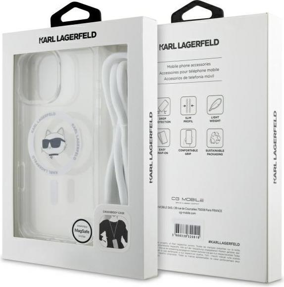 Productafbeelding Karl Lagerfeld KLHMP16LHCCHNT iPhone 16 Pro 6,3" hardcase transparant IML Choupette Hoofd & Koord Ma (Apple iPhone 16 Pro)