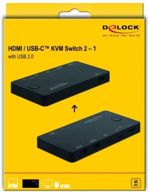 Actual product image Delock HDMI/USB-C KVM Switch 4K