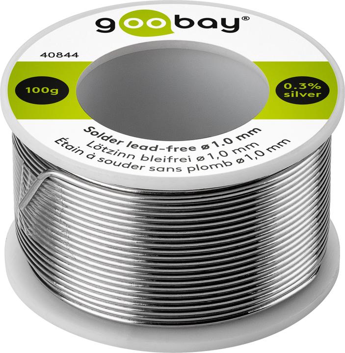 Goobay Étain de soudure professionnel sans plomb, ø 1,0 mm, 100 g (Souder)