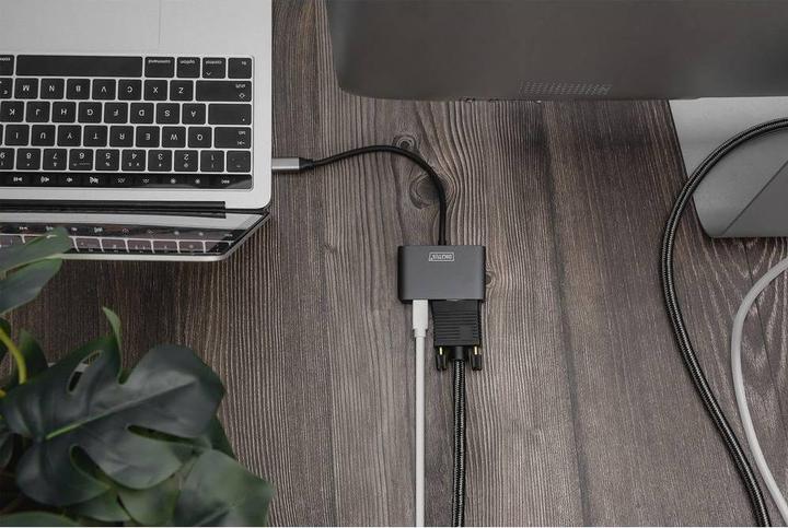 Produktbild Digitus USB-C™ 4K 2in1 Mini DisplayPort + VGA Grafik-Adapter (Mini DP, VGA, 20 cm)