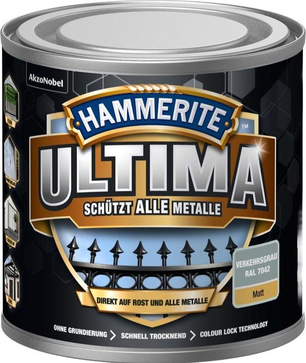 Actual product image Hammerite Metal protective lacquer ULTIMA matt (250 ml, Traffic grey)