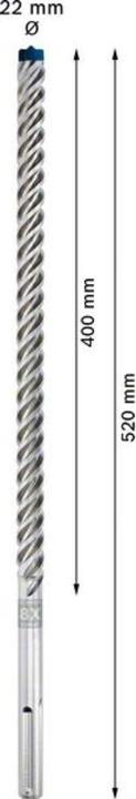 Produktbild Bosch Professional Zubehör EXPERT SDS max-8X Hammerbohrer, 22 x 400 x 520 mm (4-22 Millimeter)
