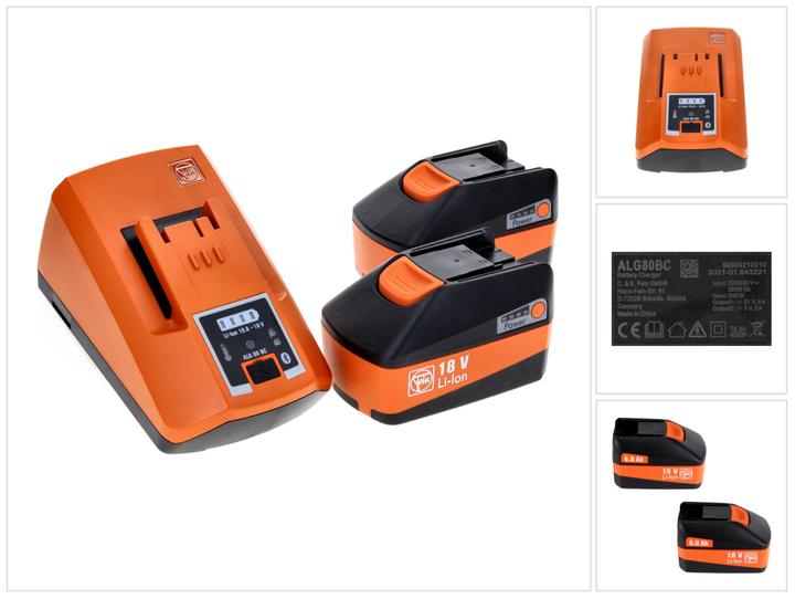 Productafbeelding Fein 18V 2x reserve accu 6.0 Ah + lader Startset (18 V)