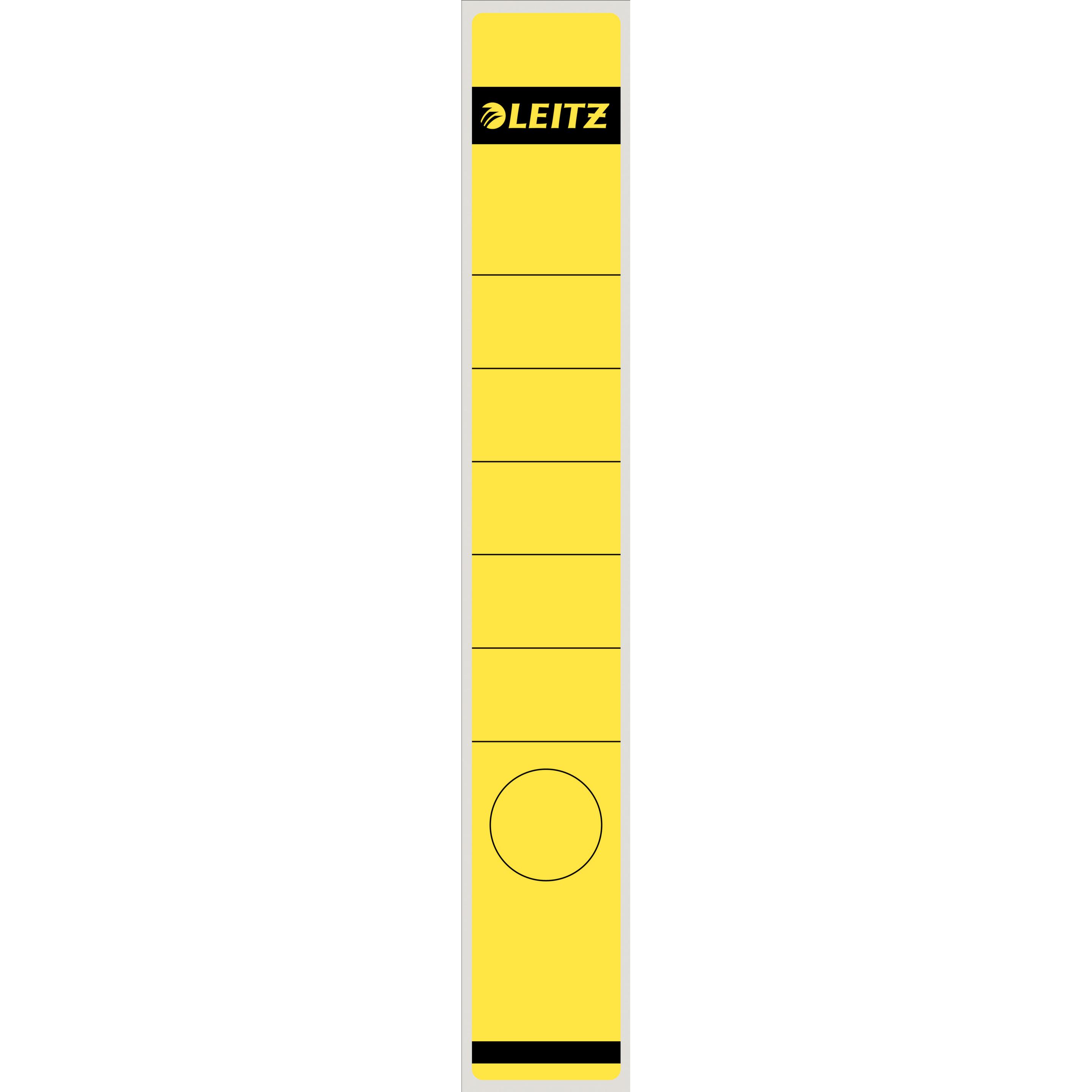 Thumbnail - Leitz, Ordner Zubehör, Ordnerrücken-Etikett, 39 x 285 mm, lang, schmal, gelb passend für Standard- und Hartpapp