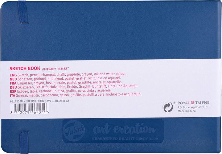 Produktbild Talens Sketchbook Navy Blue | 21 x 14.8 cm, 140 g, 80 sheets (21 x 14.8 cm, Blanko, Harter Einband)
