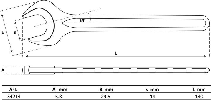 Actual product image BGS Single Open End Spanner DIN 894 14 mm (14 mm)