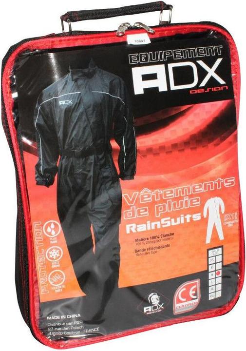 Actual product image ADX Motorcycle rain suit with adjustment belt + gusset with zip and foot snaps + carry bag (XS)