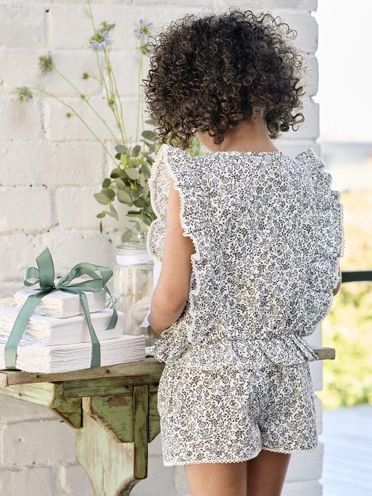 Produktbild Vertbaudet Festliches Mädchen-Set: Volantbluse & Shorts (98)