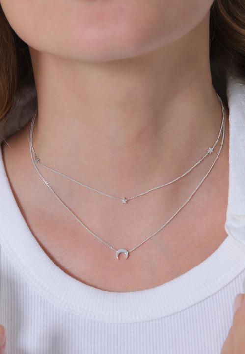 Produktbild Elli Choker Layer Look Halbmond Sterne (925 Silber, 36 cm)