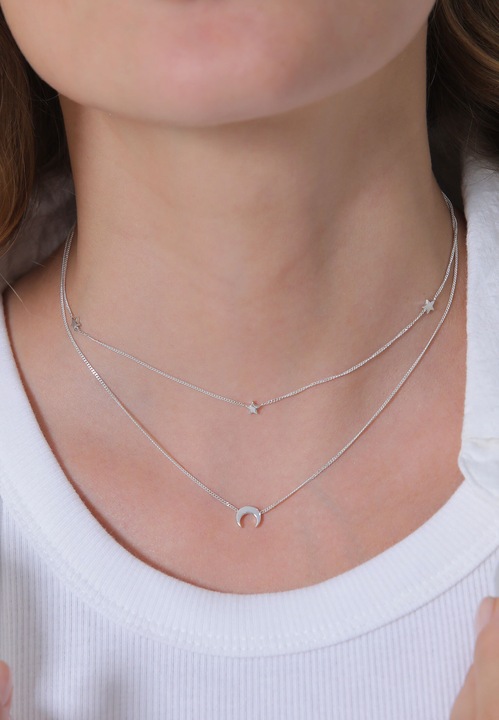 Produktbild Elli Choker Layer Look Halbmond Sterne (925 Silber, 36 cm)