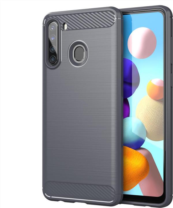 Actual product image Cadorabo TPU Ultra Slim carbon stainless steel Combi Cover (Samsung Galaxy A21)