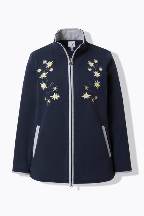 Actual product image Ulla Popken Edelweiss Embroidered Fleece Jacket (62)