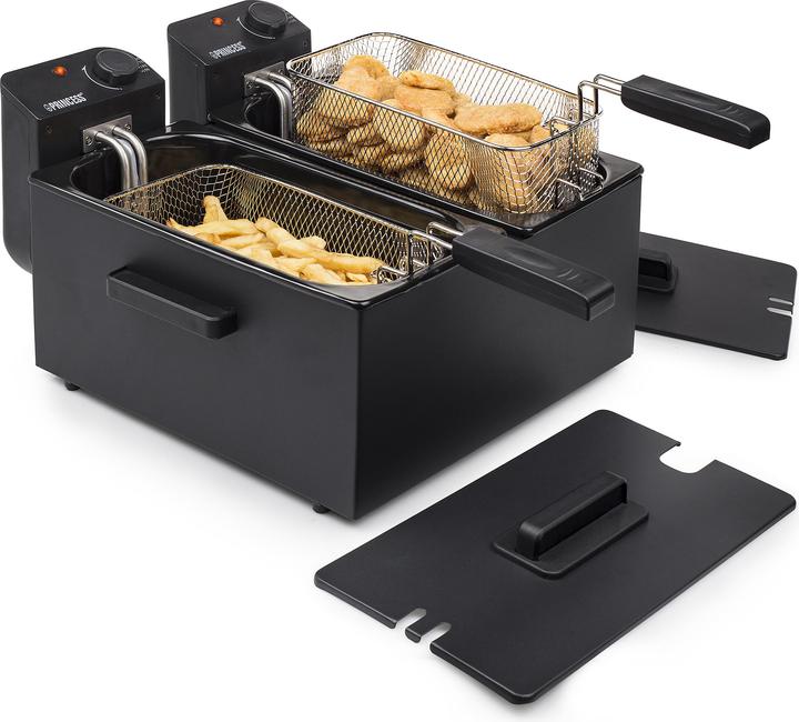 Image du produit Princess 183028 Double Black Fryer, Deep fryer, 6 L, 1.8 kg, 190 °C, Double, Black