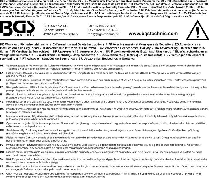 Produktbild BGS Aufsteckschiene mit 7 Clips 6,3 mm (1/4")