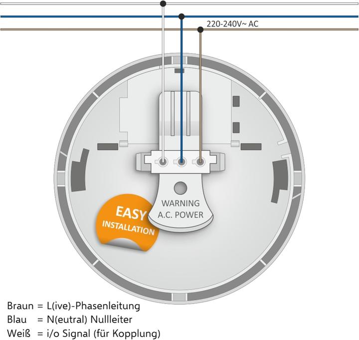 Actual product image Elro Smoke Detector with 5-Year Backup Battery, Optical Sensor, and Interconnect Capability