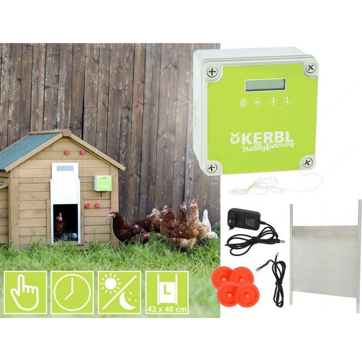 Kerbl Ensemble de porte automatique de poulailler 40x43 cm