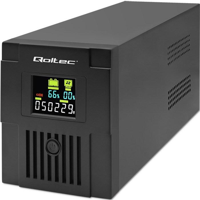Qoltec Zasilacz awaryjny UPS Monolith 1500VA 900W LCD USB (1500 VA, 900 W, Line-Interaktiv USV), USV