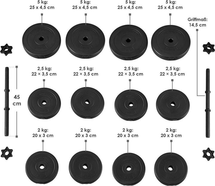 Image du produit Juskys Ensemble d'haltères courts
