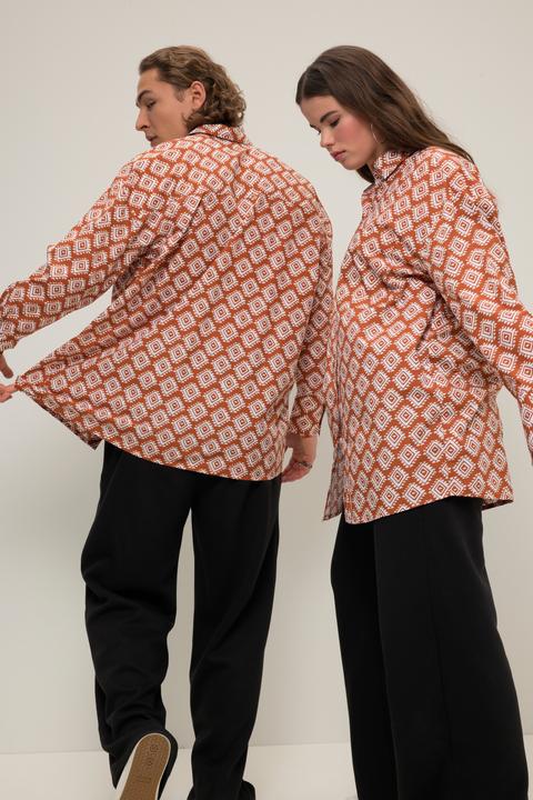 Image du produit Studio Untold Chemise oversized à imprimé intégral et col de chemise. Manches longues. Unisexe (S)