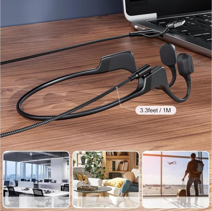 Produktbild PowerGuard 2-in-1 USB-C, USB-A zu Shokz OpenRun Kopfhörer Ladekabel (USB)