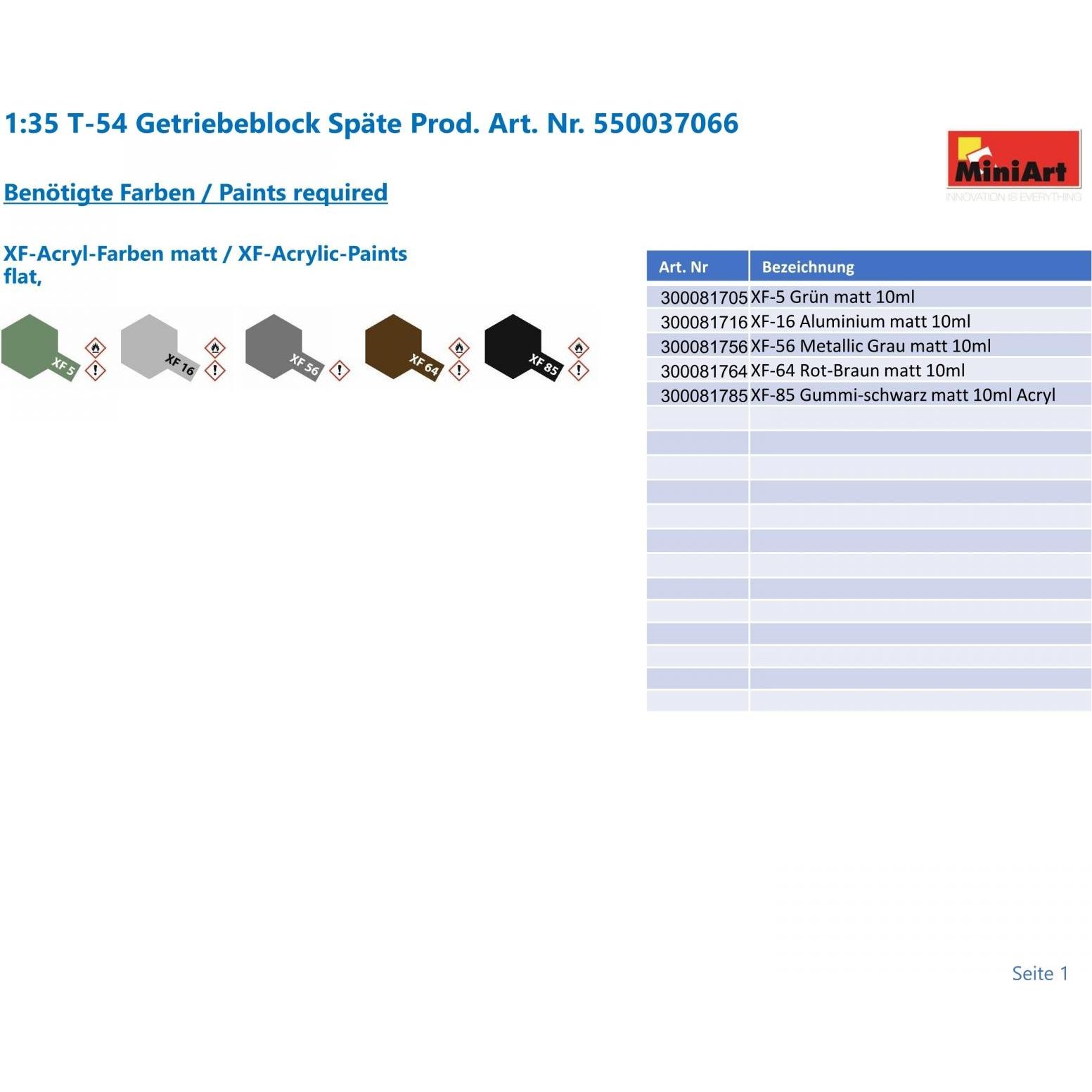 Thumbnail - Mini art T-54 Late Transmission Set