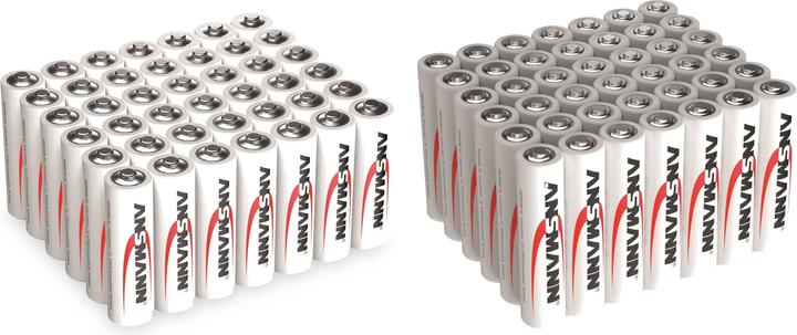 Produktbild Ansmann Alkaline Batterien, 42 Stück AA /Mignon und 42 Stück AAA/Micro im Sparset (84 Stk., AA)