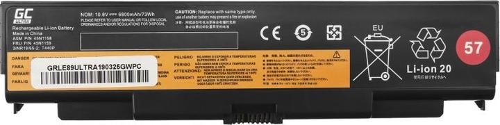 Actual product image GreenCell Laptop Battery for Lenovo ThinkPad T440p T540p W540 - 11.1V - 6800mAh (6 cubicles, 6800 mAh)