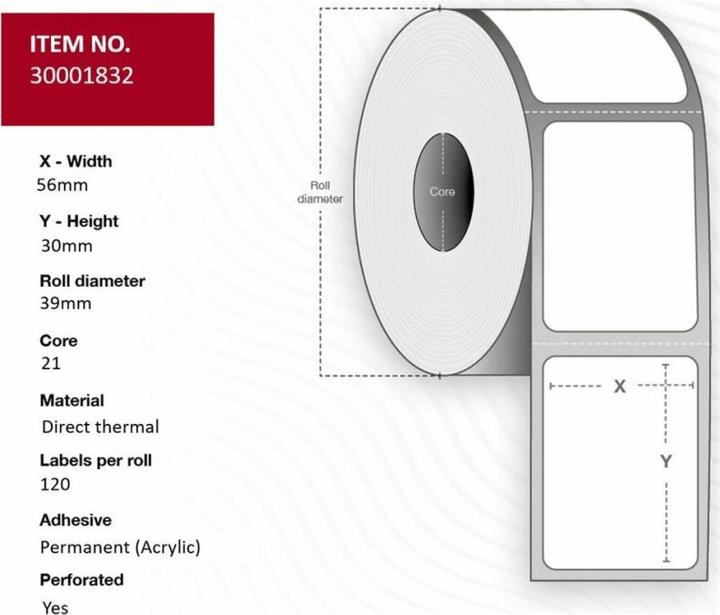 Actual product image Capture 56 mm (width) x 30 mm (56 mm)