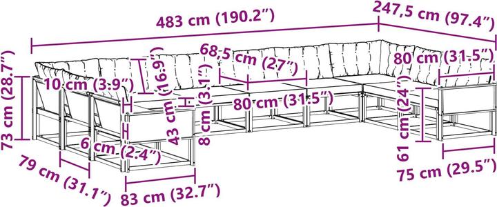 Produktbild vidaXL Outdoor-Sofa