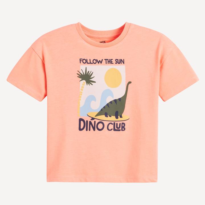 Actual product image La Redoute Collections T-Shirt mit rundem Ausschnitt und Dino-Print (104)