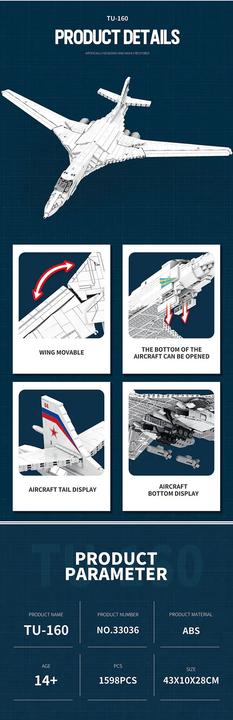 Produktbild ReoBrix Tupolew Tu-160 schwerer strategischer Bomber Blackjack White Swan
