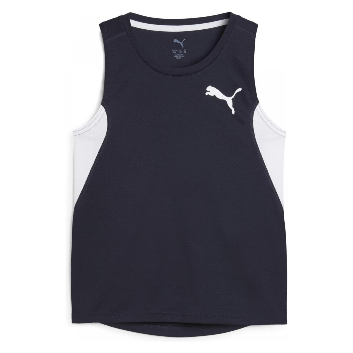 Puma, Unisex, Sportshirt, Y Cross The Line Singlet 3.0 (128), Schwarz, 128