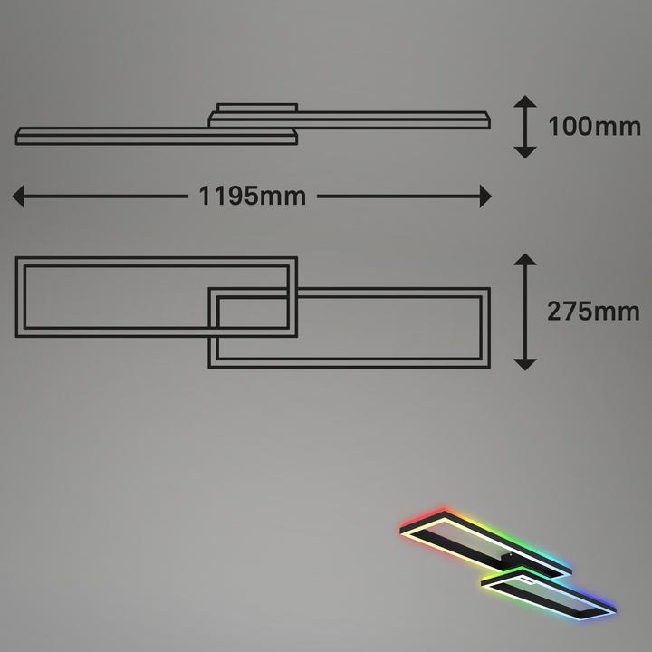 Produktbild Briloner RGB CCT LED Deckenleuchte, schwarz, LED/45W (2500 lm)