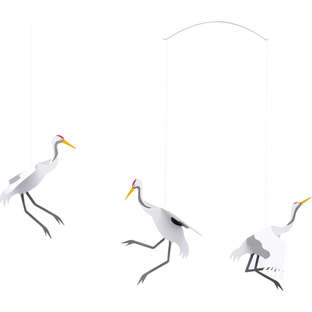 Flensted Mobiles, Babymobile, Kranich Tanz Mobile mit Geschenkumschlag