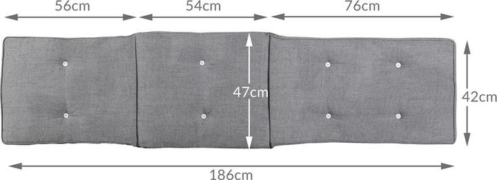 Actual product image Detex Sun Lounger Cushion (186 x 42 x 5 cm)