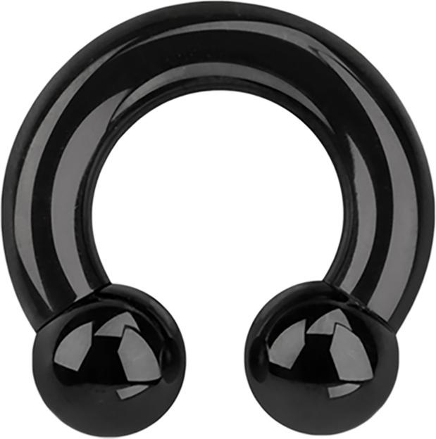 Immagine prodotto Star Piercing Barbell circolare filetto interno nero con due sfere (senza ottone, Acciaio chirurgico 316L)