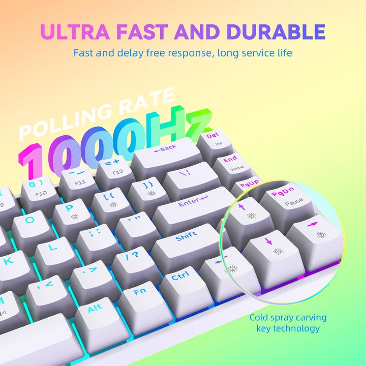 Produktbild Fifine GK1W Gaming Keyboard white (US, Kabelgebunden)