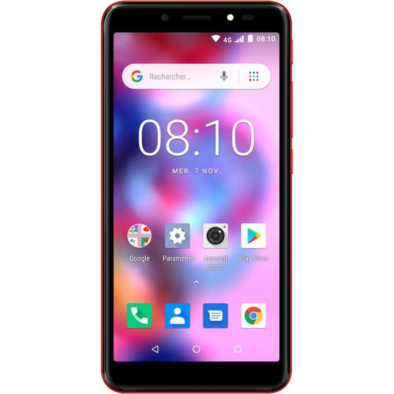 Konrow Easy 55 - Android 8.1 - 4G - Écran 5.34" - Double Sim - 8Go, 1Go RAM - Rouge (8 GB, Fard, 5.34", Doppia SIM, 4G), Smartphone, Rosso