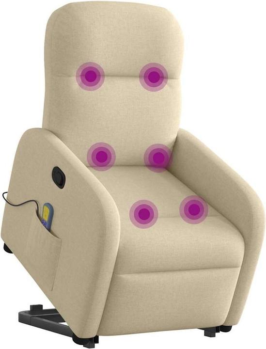 Immagine prodotto VidaXL Poltrona massaggiante con ausilio stand-up in tessuto crema