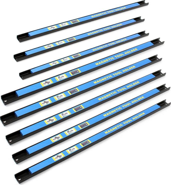 Produktbild Wiltec Magnetleiste 8er Set 61cm Werkzeughalter Werkstatt Schiene Wandhalterung